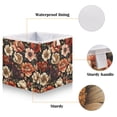 thumbnail image 4 of WOBOGO Colorful Vintage Floral Patterns Storage Basket Foldable Easy to Clean Durable with Hollow Support Plate with Handle 15.75×10.63×6.96 in, 4 of 8