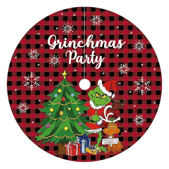 Dww-120cm Jupe Sapin De Nol,grinch Pour Homme Couvre Pied Sapin Noel, Arbre De Noel Decoration, Joyeux Nol Jupe D'arbre Tapis Pour Sapin Pour Nol