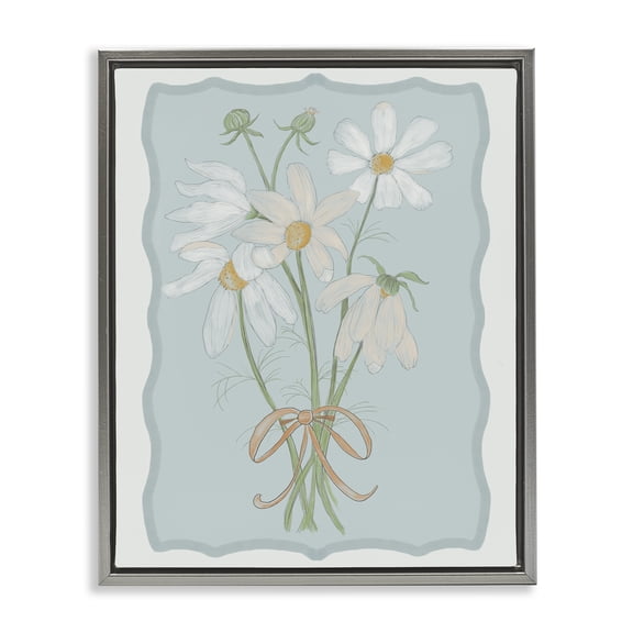 Stupell Industries French Country Spring Clippings Daisies Gray Floating Frame Canvas Art, 17 x 21, by Leslie Hermosa