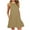 Khaki, variant on Sundresses for Women Baggy Swing Mini Dress Solid Sun Dress Crew Neck Sleeveless Peplum Dress for Ladies Plain with Pockets Trendy Work Dress Wine XXL