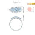 thumbnail image 4 of ANGARA Natural Floating Three Stone Aquamarine Ring with Diamond Halo in 14K White Gold for Women (Size-6mm) | March Birthstone, Anniversary, Jewelry Gift for Women | Natural Aquamarine Ring, 4 of 9