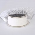 thumbnail image 2 of The Ribbon People Sheer White Floral Cut Edge Craft Ribbon 1.5" x 55 Yards, 2 of 2