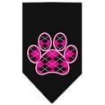 thumbnail image 2 of Pet and Dog Bandana Screen Printed, "Pink Argyle Paw", 2 of 10