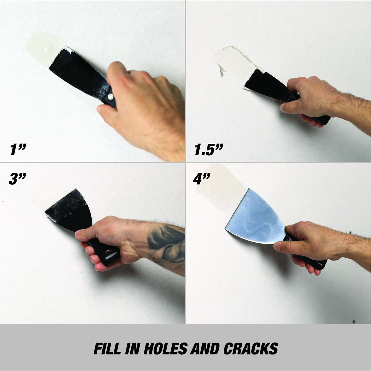 Hyper Tough 4 Piece Putty Knife Set