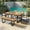 Beige, variant on 6-Piece Outdoor Dining Set with Acacia Wood Table, 4 Cushioned Chairs and Bench for 6-7 People, Patio Dining Set for Garden, Backyard, Gray Cushion