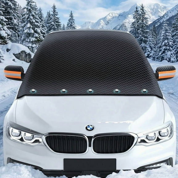KoRwelex Magnetic Windshield Cover for Cars,46x59 Inch Waterproof All Weather Winter Snow Frost Ice Sun Shade Cover with Side Mirror Covers, Automotive Exterior Accessories