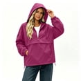 thumbnail image 3 of Trikvn Anorak Jacket Women Hooded Removable Half Zip Lightweight Pullover Windbreaker with Pockets Long Sleeve Loose Outdoor Rain Coat for Hiking, 3 of 9