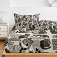 thumbnail image 6 of Twin XL Size Fitted Sheet Set - Cat 2 Piece Bedding Sets 16" Deep Pocket Fitted Sheet with 1 Pillowcases, Vintage Geometric Abstract Polka Dot Brushed Microfiber Hotel Luxury Bed Sheets, 6 of 9