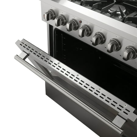 Forno Appliances - Galiano Alta Qualita 5.36 Cu. Ft. Freestanding Dual Fuel Range with Convection Oven - Silver