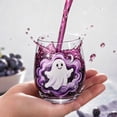 thumbnail image 4 of 2D Printed Halloween Stemless Glass Cup, Spooky Ghost Black Cat Pumpkin Pattern Wine Tumbler, Seasonal Halloween Party Drinkware Decor, 4 of 7