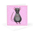 thumbnail image 5 of 3drose, Cute Grey Rat Pink Star Background, 12 Greeting Cards with Envelopes, 5 of 7
