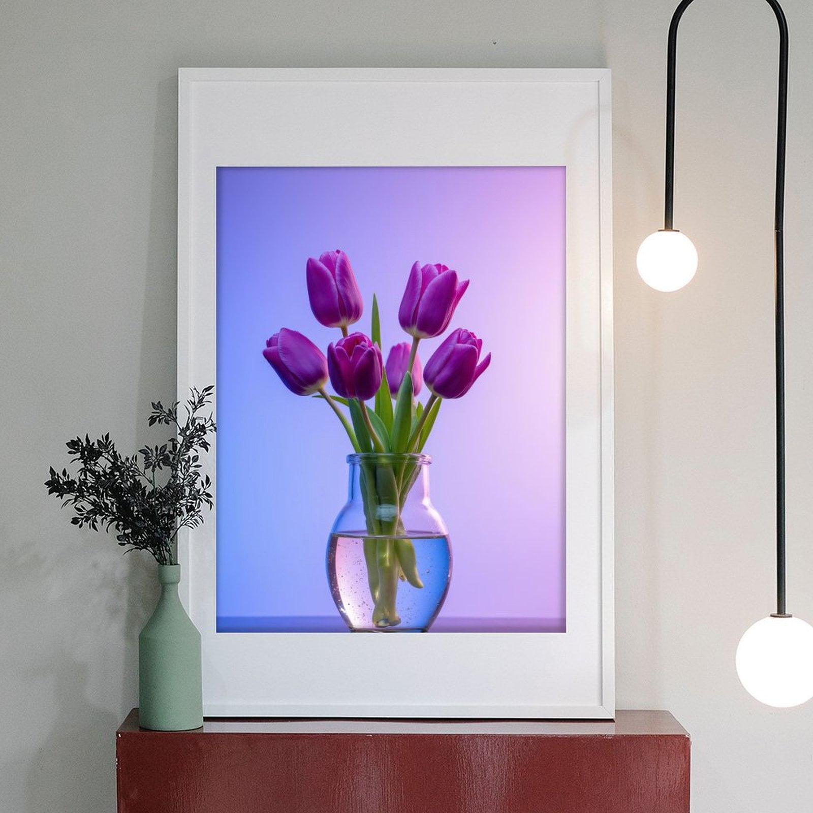 Diamond Art Kits for Adults - 5d Purple Tulips Glass Vase Arrangement Diamond Painting for Adults, Diamond Art for Adults Beginners, Diamond Painting Kits for Adults for Home Wall Decor