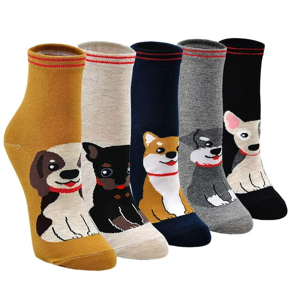 ZHENHONG Casual Socks for Women Cotton Animal Women's Pairs With Cute 5 Design Socks Colourful Socks Cool Socks