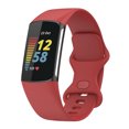 thumbnail image 3 of Pulsera pequeña de silicona Correa de reloj inteligente suave para Fitbit Charge 5 (rojo), 3 of 7
