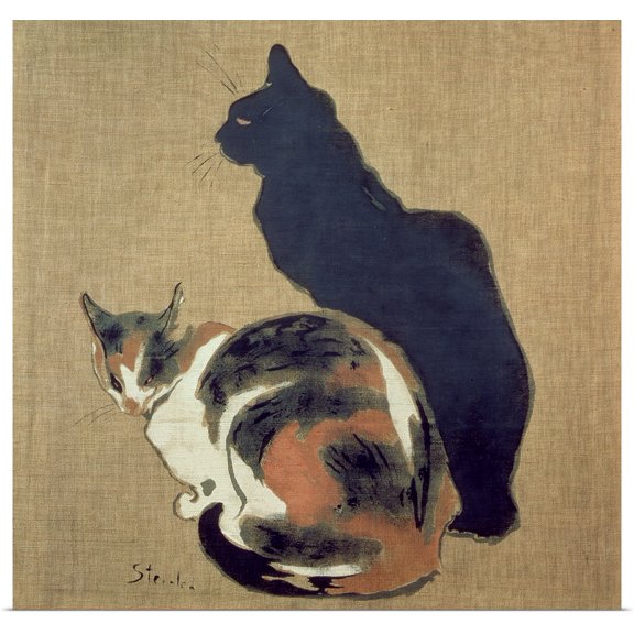 Great BIG Canvas | Rolled Theophile (1859-1923) Steinlen Poster Print entitled Two Cats, 1894
