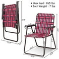 thumbnail image 3 of Spaco 6 Pieces Folding Beach Chair Camping Lawn Webbing Chair-Red, High Beach Chair for Adults Heavy Duty, Portable Patio Chair, Camping Chair for Yard, Garden, 3 of 9