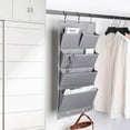 thumbnail image 5 of Organizador de archivos para colocar sobre la puerta con 5 bolsillos, ganchos de metal, montaje en pared, bolsa de almacenamiento para colgar en la oficina en casa, para carpetas de archivos, 5 of 5