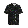thumbnail image 2 of Balery Dinosaur Print Men's Hawaiian Shirts Short Sleeve Beach Shirt Relaxed Fit Vacation Button Down Shirts-Large, 2 of 9