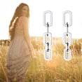 thumbnail image 5 of ChainsHouse Geometic Link Drop Dangle Earrings for Women Stainless Steel Hypoallergenic Jewelry, 5 of 9