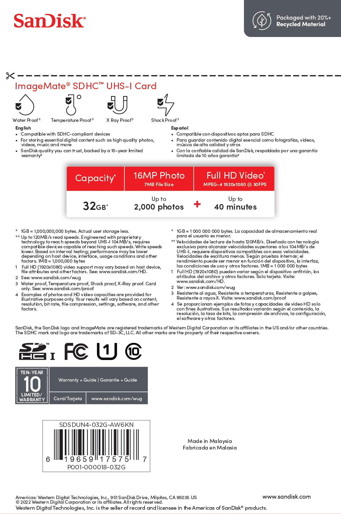 SanDisk ImageMate 32GB Micro SDHC Flash Memory Card with Adapter
