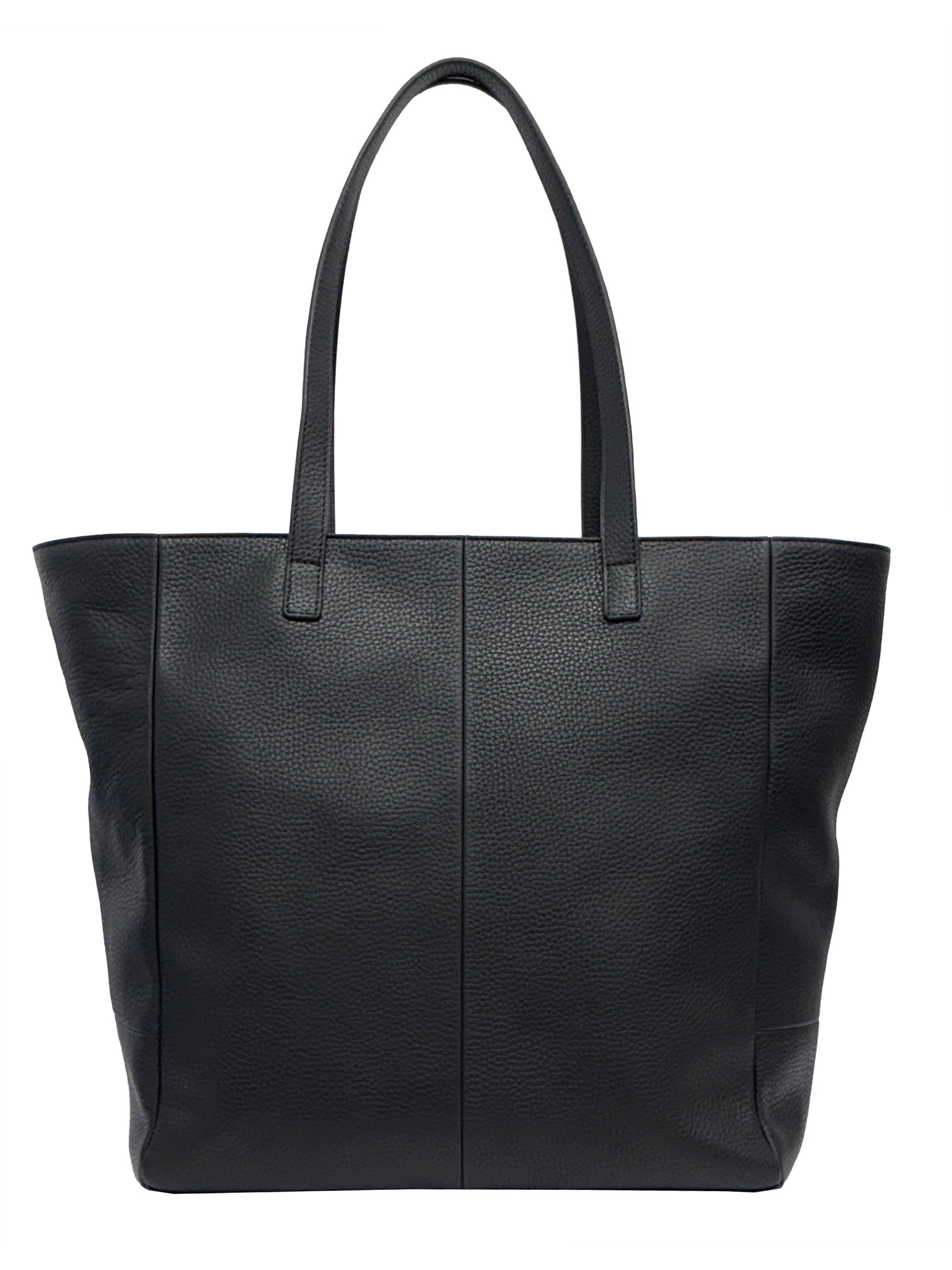 Free Assembly Unisex Large Leather Tote Bag, Black