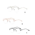 thumbnail image 2 of Sonducket Hombres Medio marco Anteojos Gafas de lectura Moda Doble viga Anteojos Espectáculos Interior Exterior Plata blanco Type3 NO3, 2 of 6