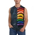 thumbnail image 3 of Uemuo Rainbow Sausages On Dark Slate Pattern Men's Sleeveless T-Shirt,Muscle Athletic Tank Top, Moisture-wicking Quick-dry Breathable Classic Tee Top for Gym Run Outdoor Sports-Large, 3 of 8
