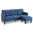 thumbnail image 2 of Convertible Sectional Sofa Couch, Modern L-Shaped Couch 3-Seat Sofa, Reversible Sectional, Blue, 2 of 6