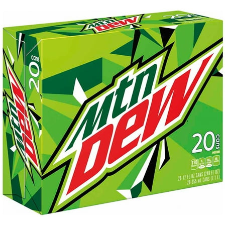 mountain dew soda 12 oz cans 20 count walmart com