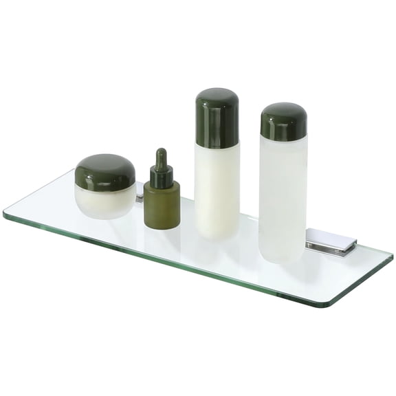 Glass Shelves for Bathroom, Wall Mounted Floating Shelf