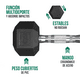 thumbnail image 3 of Kit 2 Mancuernas Hexagonales 20 Lbs PVC, 3 of 4