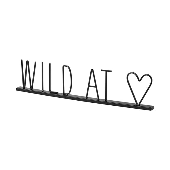 Mercana Wild At Heart 24L X 1W Black Metal Sign