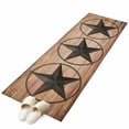 thumbnail image 2 of 2'x6' Rug Runners for Hallways Kitchen, Western Star Retro Non Slip Entryway Beside Floor Carpet Runner, Country Farmhouse Brown Wooden Grain Laundry Room Bedroom Throw Rugs Mat for Family Pet, 2 of 8