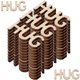 thumbnail image 5 of Wooden Hug Cutouts for DIY Crafts Beige Decorative Wood Hug Pieces Stress Reliever Gift 100pcs, 5 of 5