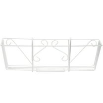 Spatiy Rectangular Metal Stand Balcony Hanging Window Box Over Deck Railing Planter Basket Flower Pot Holder Stand for Rail Fence White