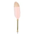 thumbnail image 2 of Pluma de pluma dorada y rosa Fuente comercial sumergida en tinta Caligrafía elegante británica retro, 2 of 11