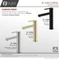 thumbnail image 5 of Stylish Single-Handle Matte Black Vessel Bathroom Faucet Height 11⅝" B-123N, 5 of 12