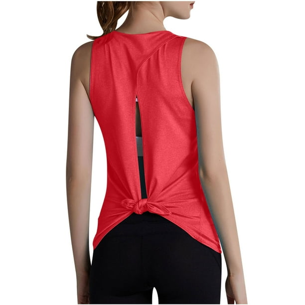 Ocio de las mujeres Deportes Fitness Yoga Tank Tops Chaleco Deportes Atado Running Chaleco Pompotops lopia994169