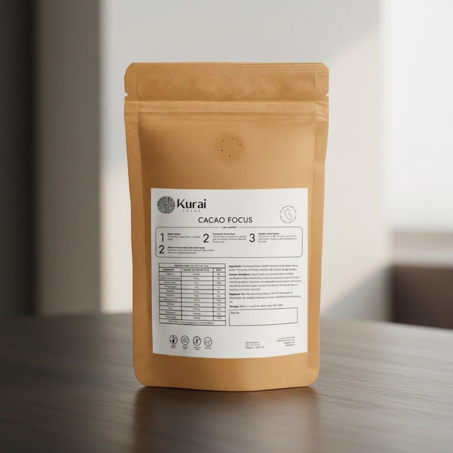 Kurai Cacao Focus | Ceremonial Cacao with Lion's Mane, Maca  L-Theanine | Daily Focus Ritual