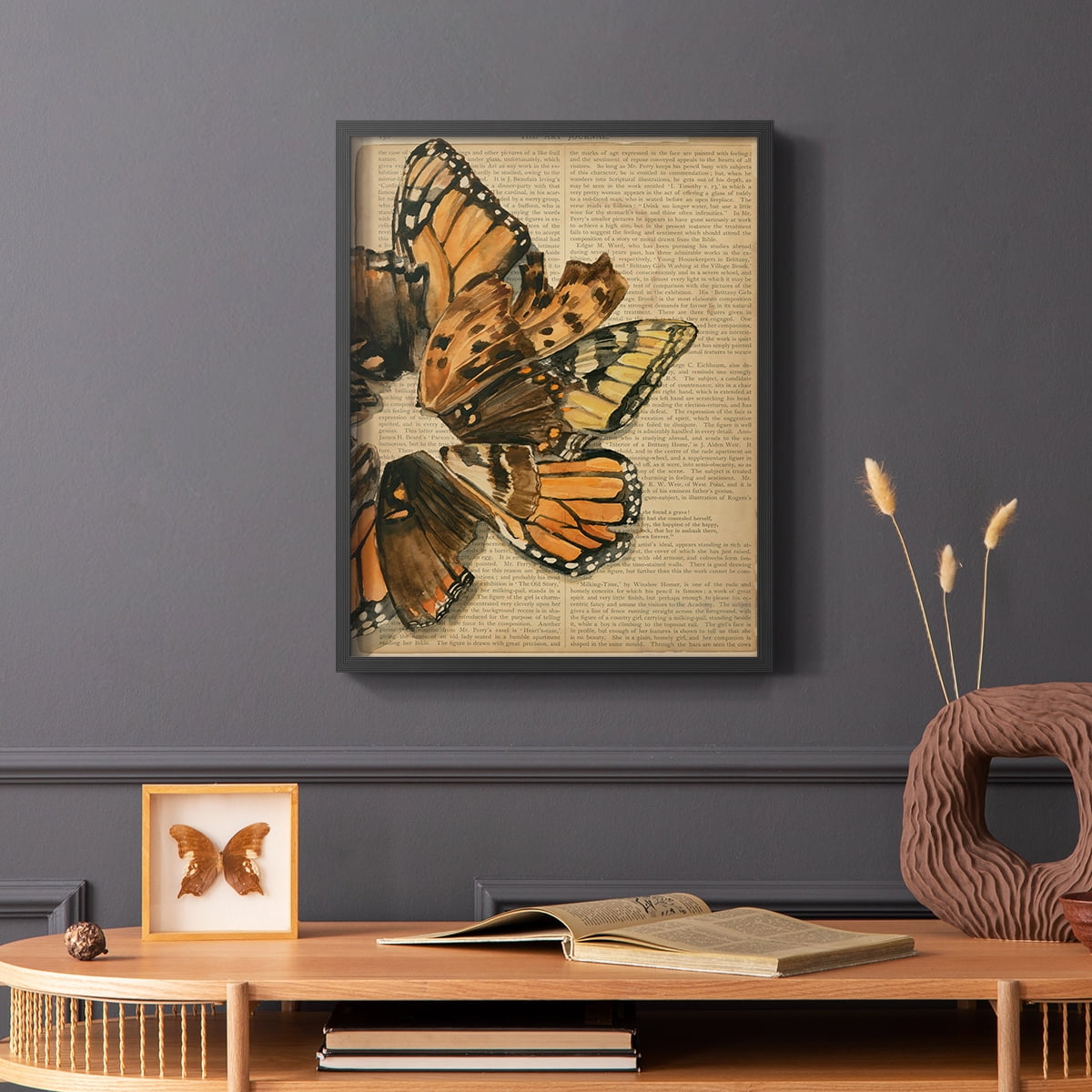 Winged Wreath I Framed Print - Solid Wood in Single Picture Frame Solid Wood 2 Framed Print