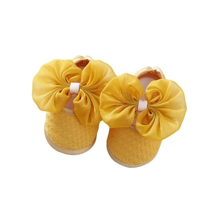 

Qcmgmg Spring Summer Fall Toddler Mary Jane Children Bow First Walkers Infant Baby 0-12M Flats