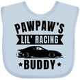 thumbnail image 3 of Inktastic Pawpaw's Lil' Racing Buddy with Car Silhouette Boys or Girls Baby Bib, 3 of 4
