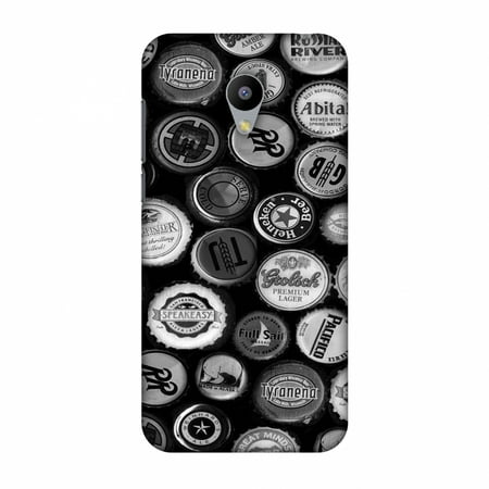 Screen Monochrome - Meizu M2 Case, Premium Handcrafted Designer Hard Shell Snap On Case Printed Back Cover with Screen Cleaning Kit for Meizu M2, Slim, Protective - Beer Caps Monochrome