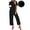 F-Black, variant on UVN Pajamas for Women Short Sleeve Tops and Capri Pants Casual Womens Pajamas Sets with Pocket