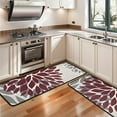 thumbnail image 3 of Kitchen Rugs Sets Of 2,Red and Gray Floral Pattern Anti Fatigue Kitchen Mat Rugs Non Slip Washable,Decorative Kitchen Floor Mats for Kitchen,Sink,Laundry,17"x47"+17"x47", 3 of 5