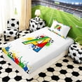 thumbnail image 5 of Erosebridal Splash Soccer Letter A Twin Sheet Sets, Sport Bedding for Boys and Girls, 3 Pieces, 1 Flat Sheet, 1 Fitted Sheet and 1 Pillowcase, 5 of 6