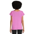 thumbnail image 3 of Time and Tru Women's Split Neck Gather Top, 3 of 5