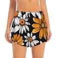thumbnail image 2 of Daiia Yellow White Daisy Pattern Pattern Women's 2 in 1 Running Shorts - Lightweight Athletic Workout Gym Yoga Shorts Liner with Phone Pockets-Medium, 2 of 7