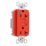 Pass & Seymour 2097HGRED Hospital-Grade 20A Self-Test Duplex GFCI, Red