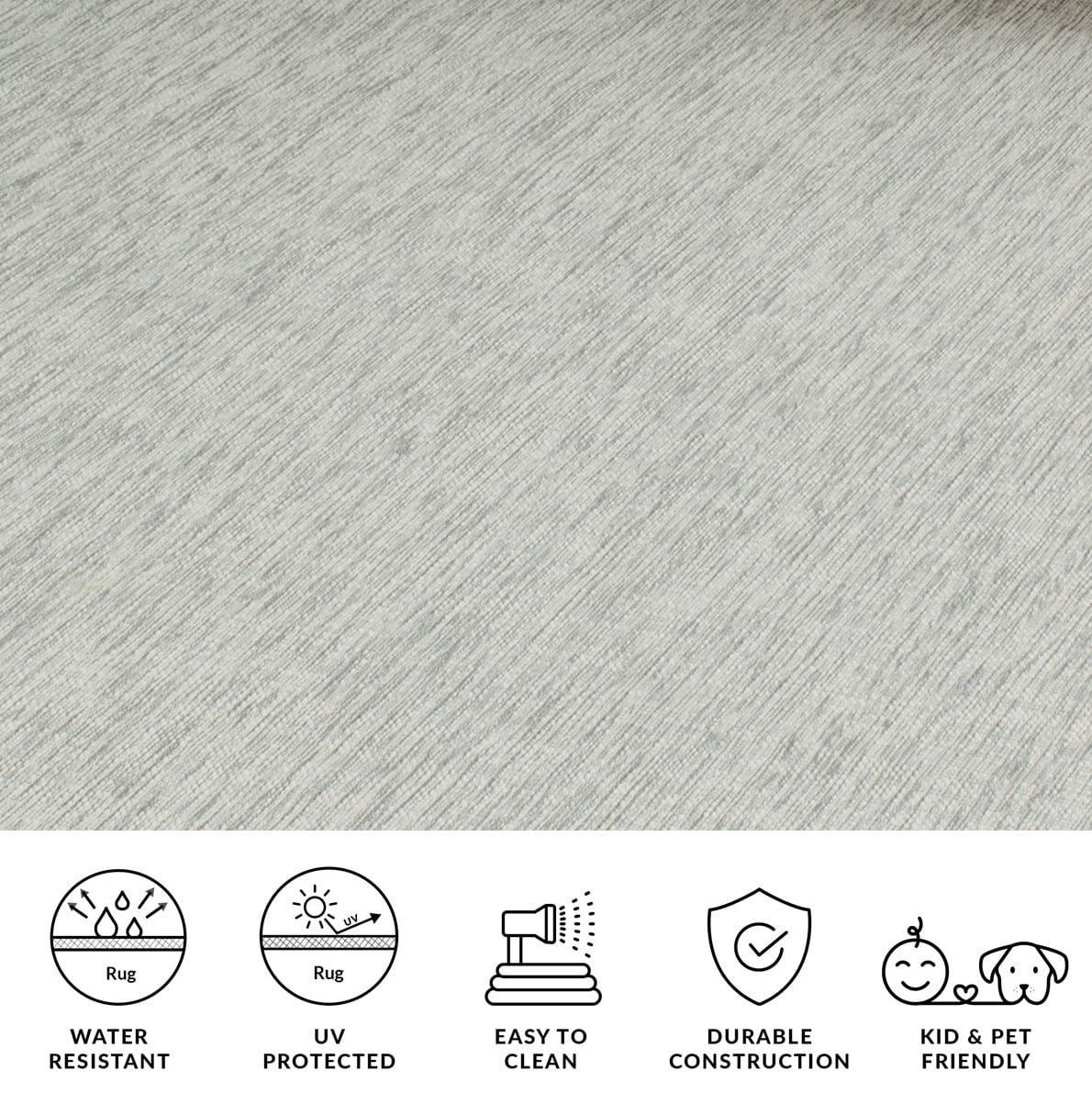 SAFAVIEH Courtyard Samson Solid Indoor/Outdoor Area Rug, Grey/Turquoise, 9' x 12'